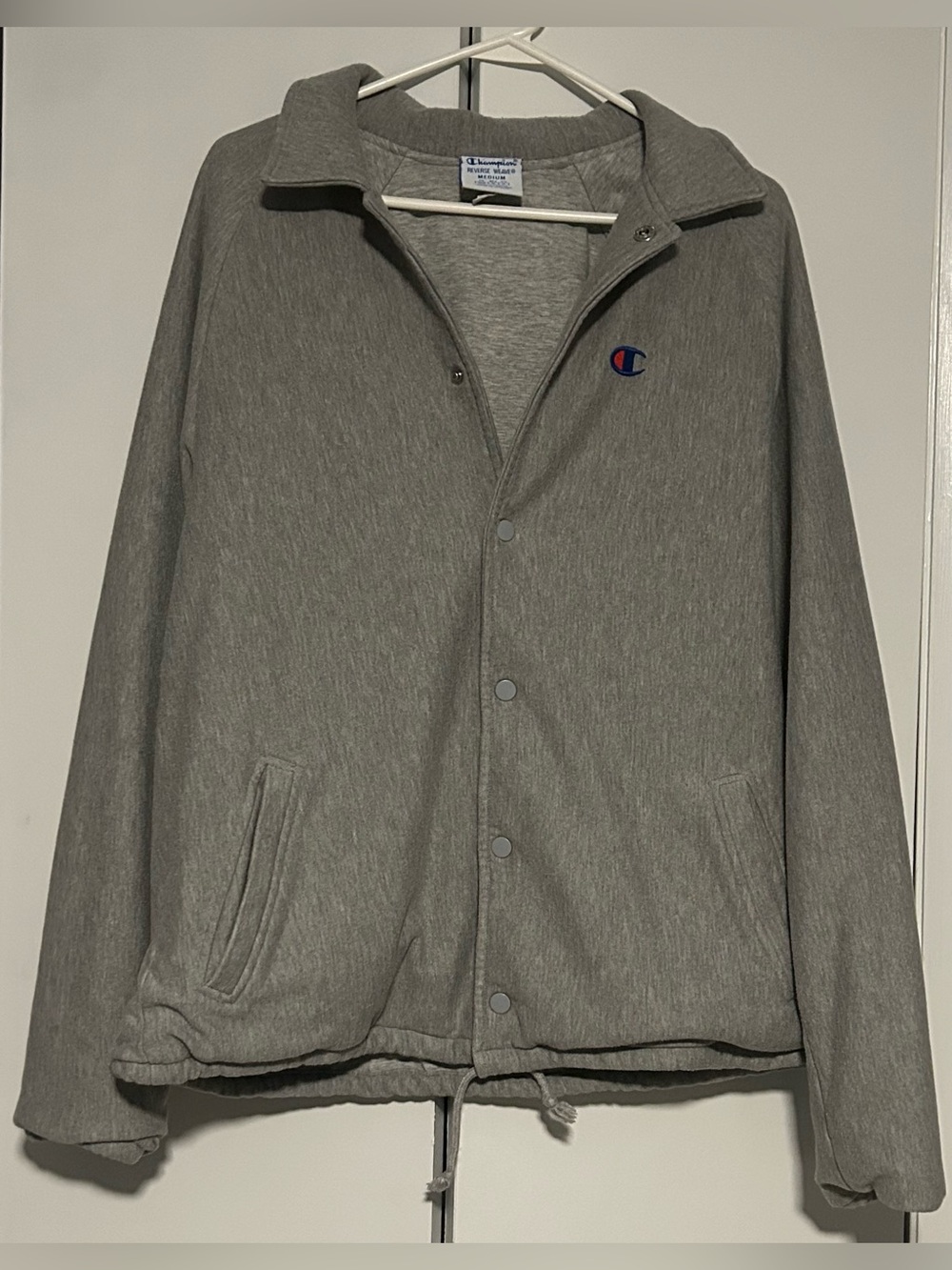 Champion Reverse Weave French Terry Coaches Jacket Grey M